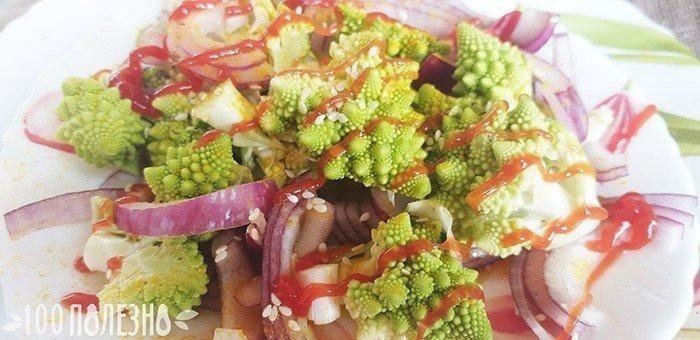 Салат с брокколи и зеленым горошком