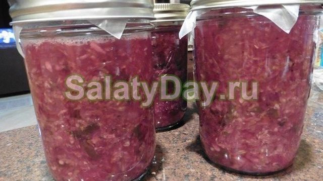 Салат из краснокочанной капусты на зиму